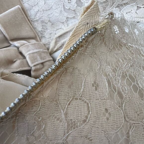 1950’s Harry Keiser Cream & Ivory Maxi Formal Party Dress Size XS - Picture 9 of 10